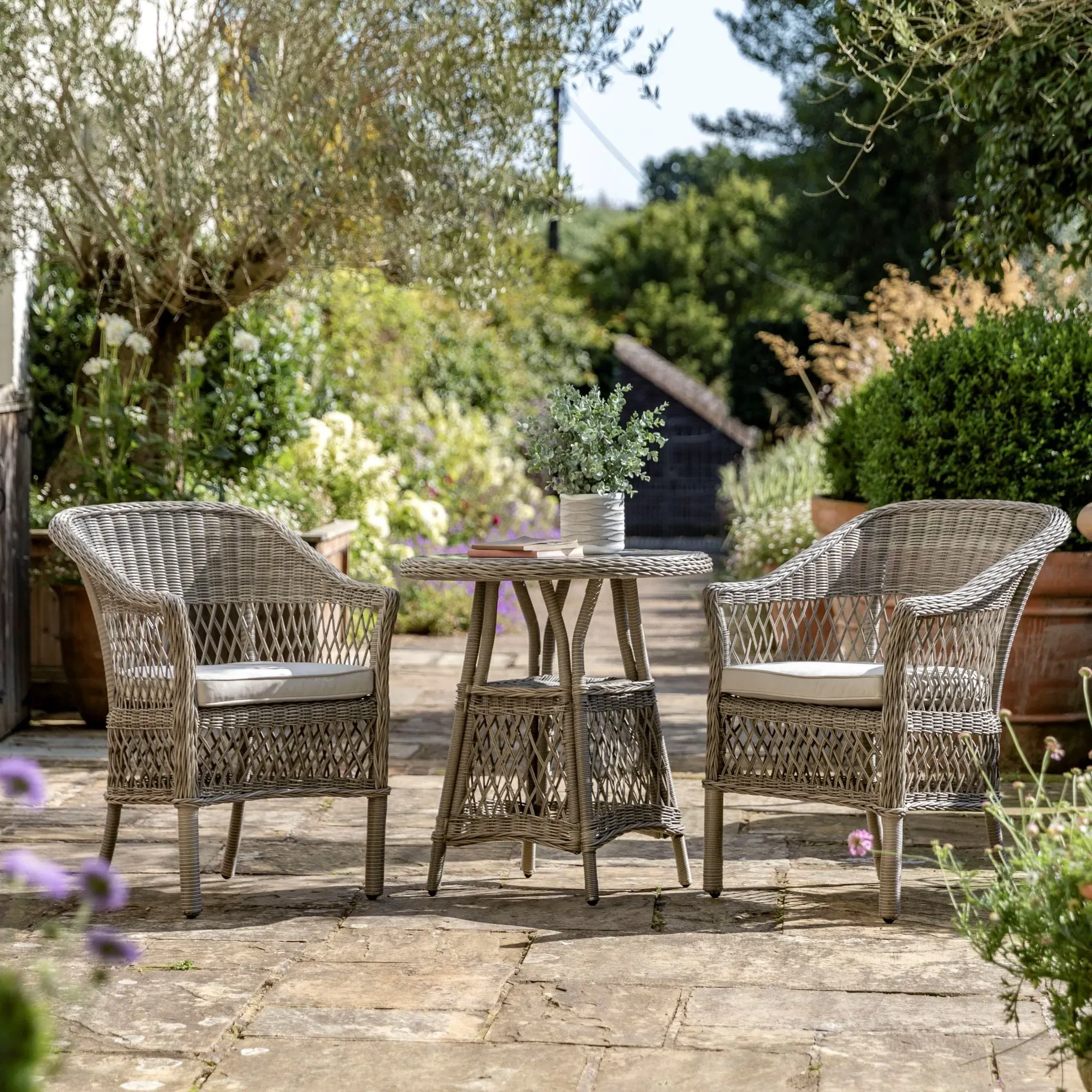 Menton Bistro Set - Stone, PE Rattan product