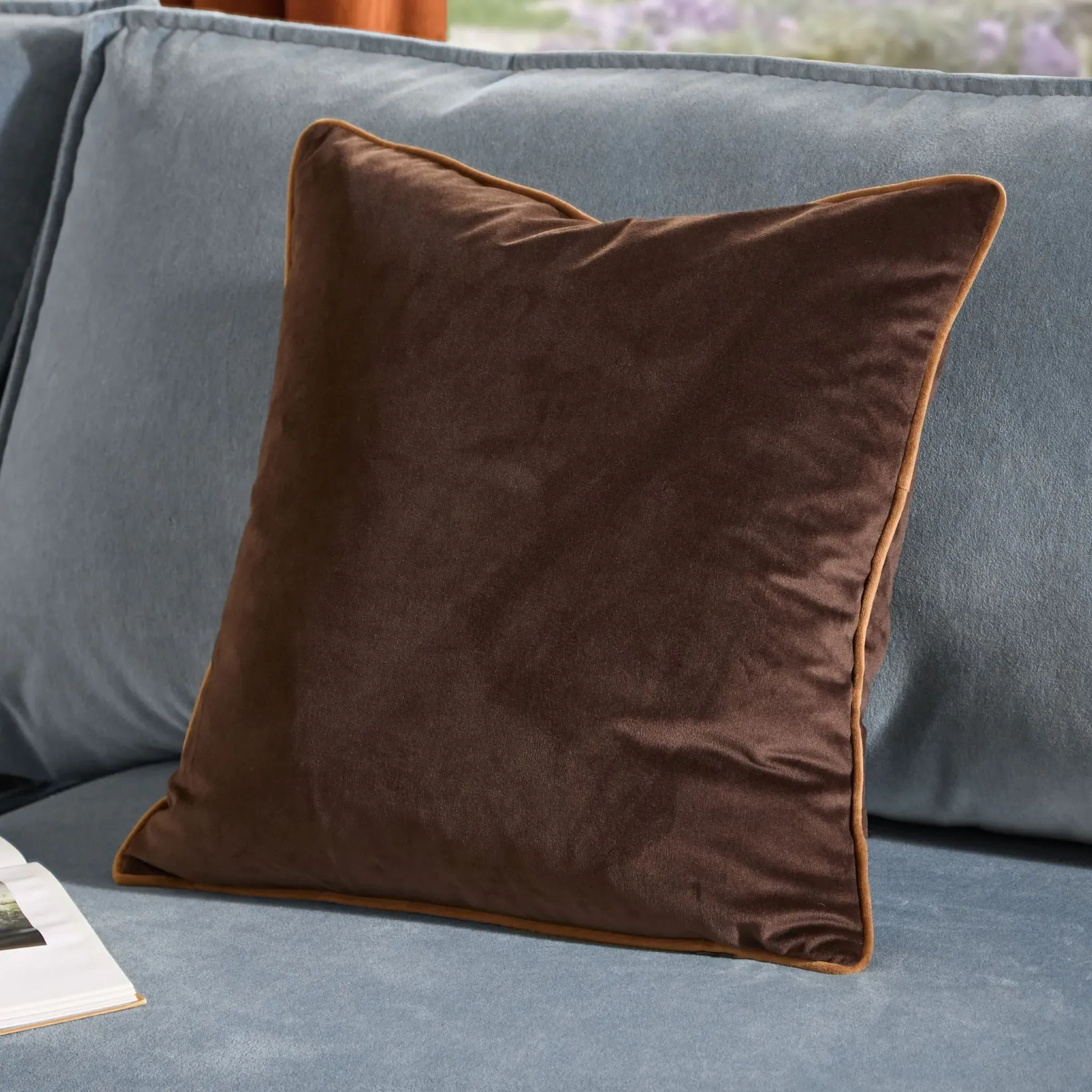 Meridian Square Cushion - Chocolate & Caramel product