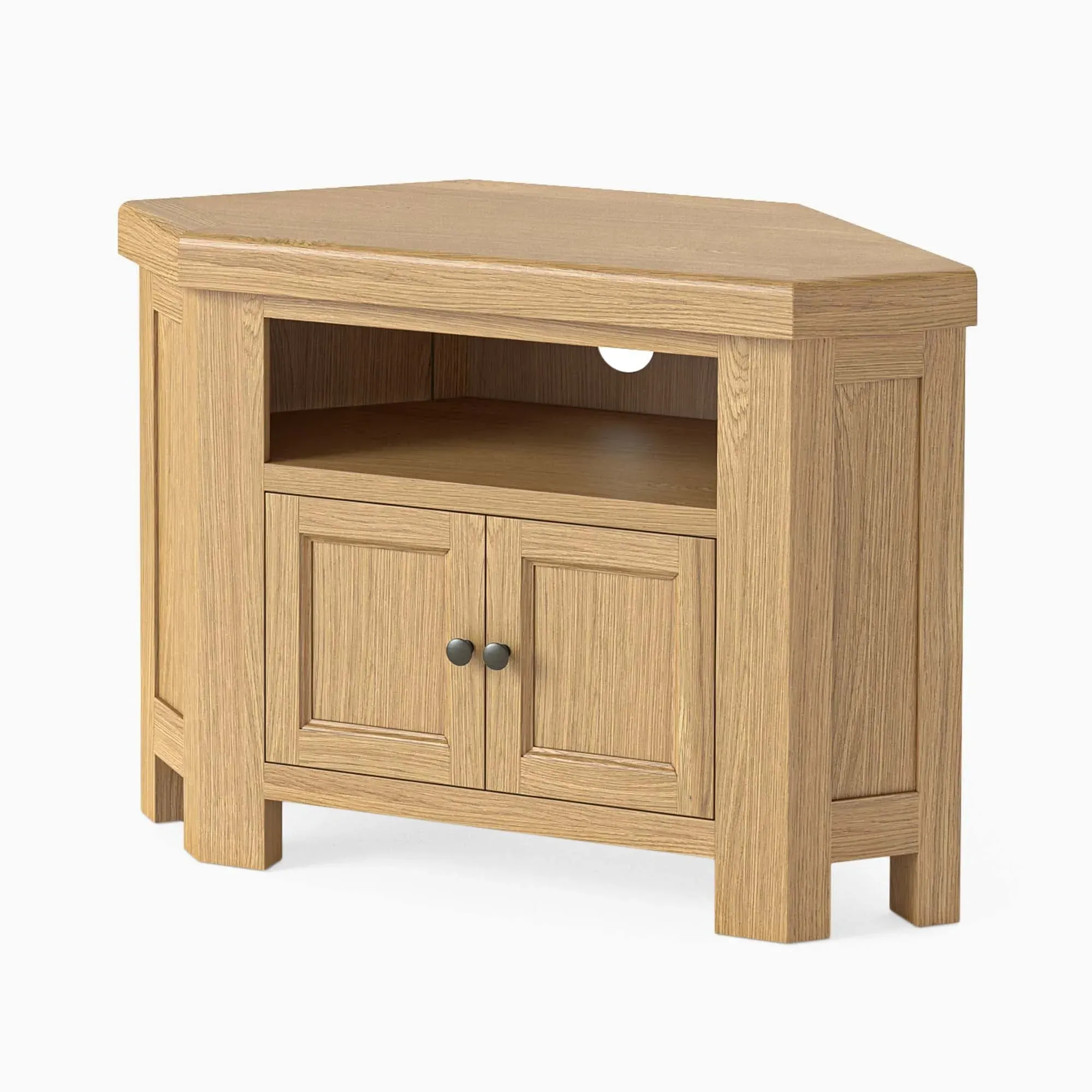 Navarre Corner TV Unit with 2 Doors - Oak, Oak Veneer product