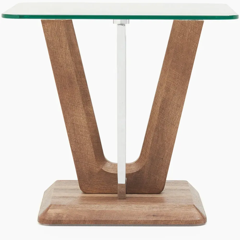 Newport Square Side Table - Two Tone, Chrome & Glass product