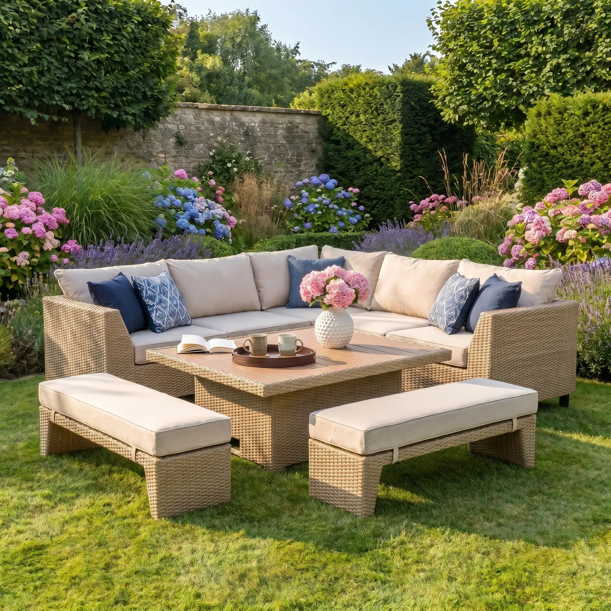 Salcombe Corner Lounge Set with Rising Table product