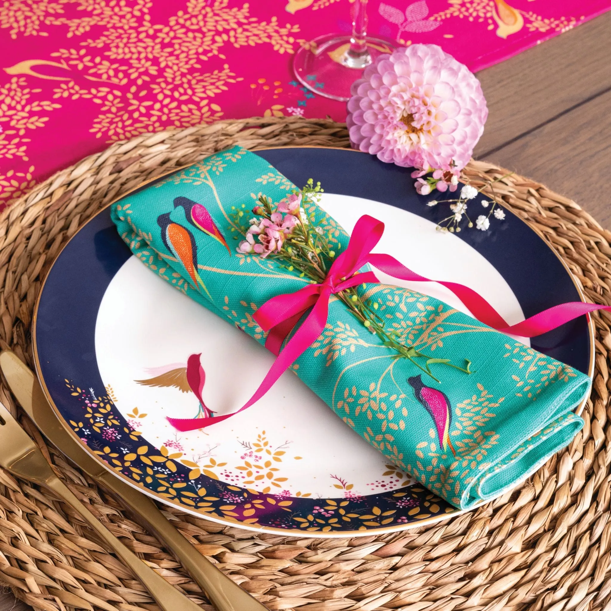 Sara Miller Chelsea Set of 2 Napkins - Green, Cotton product
