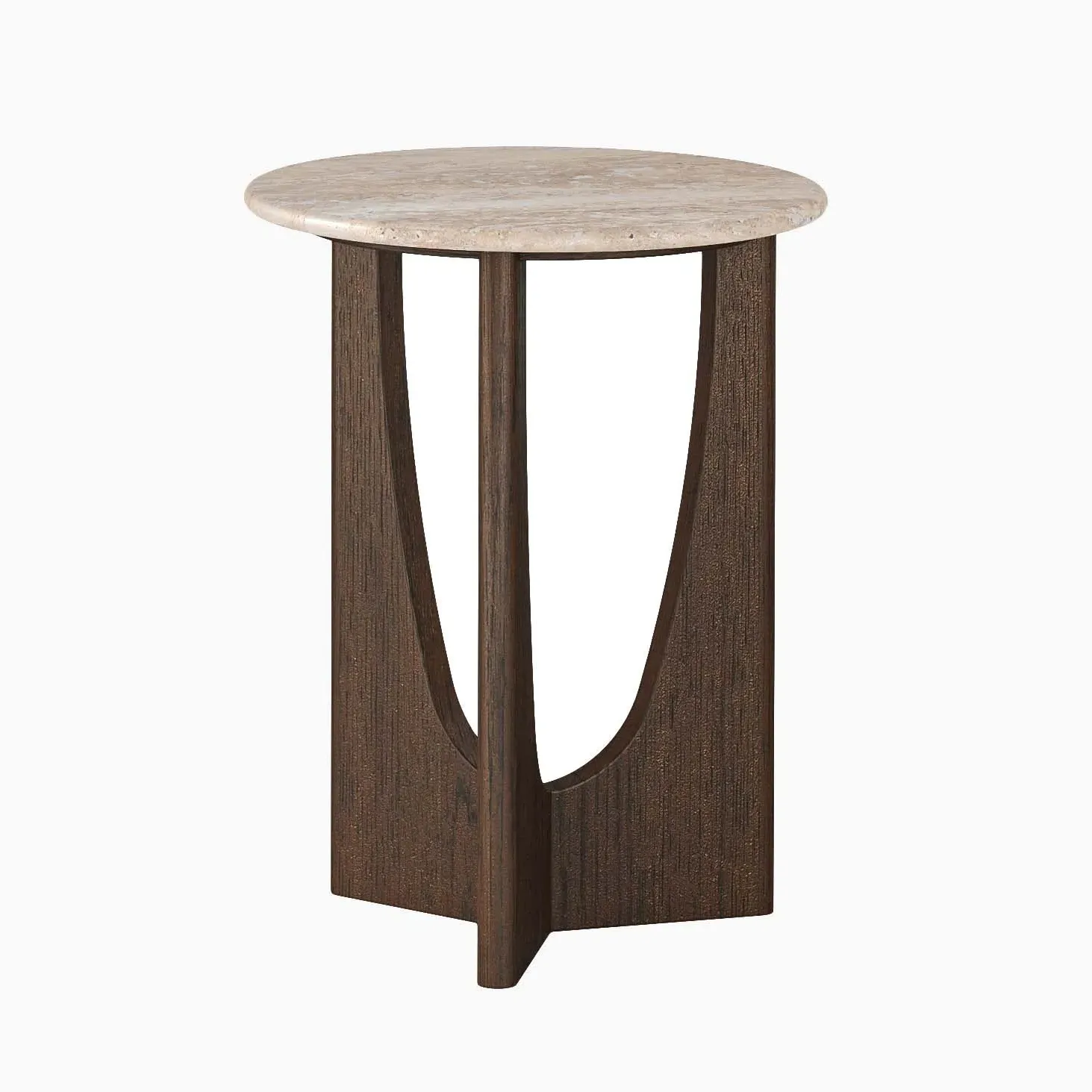 Sonoma Round Side Table - Oak, Travertine product