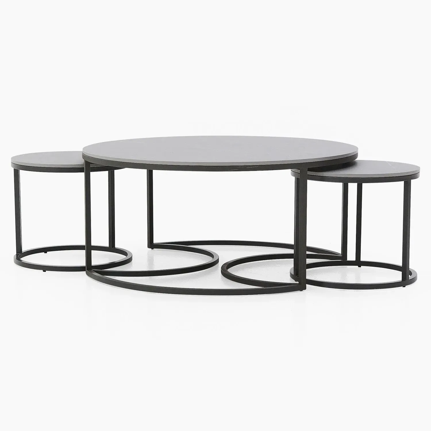 Torino Nest of Coffee Tables - Grey, Ceramic product