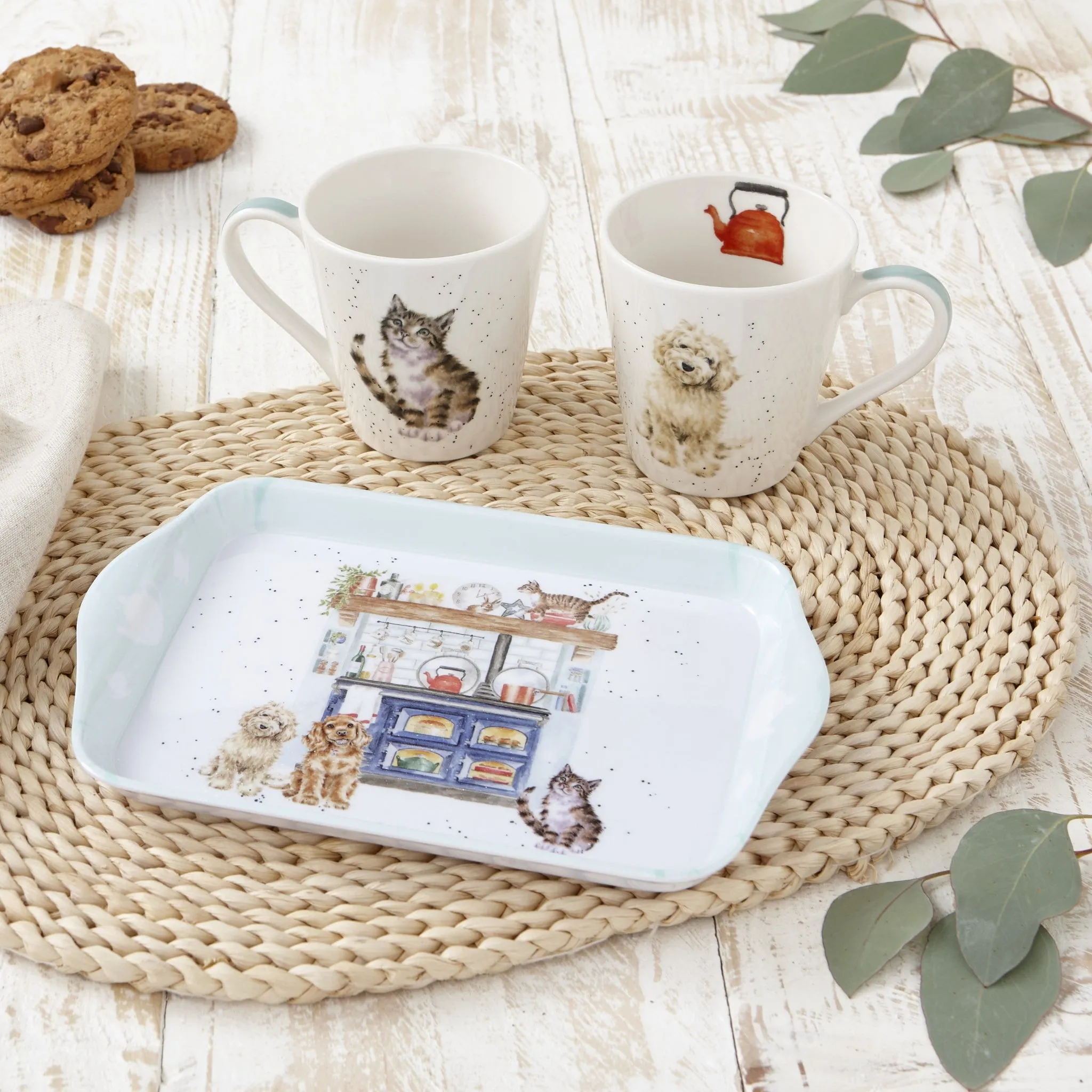 Wrendale Country Kitchen Mug & Tray Set - Porcelain, Melamine product