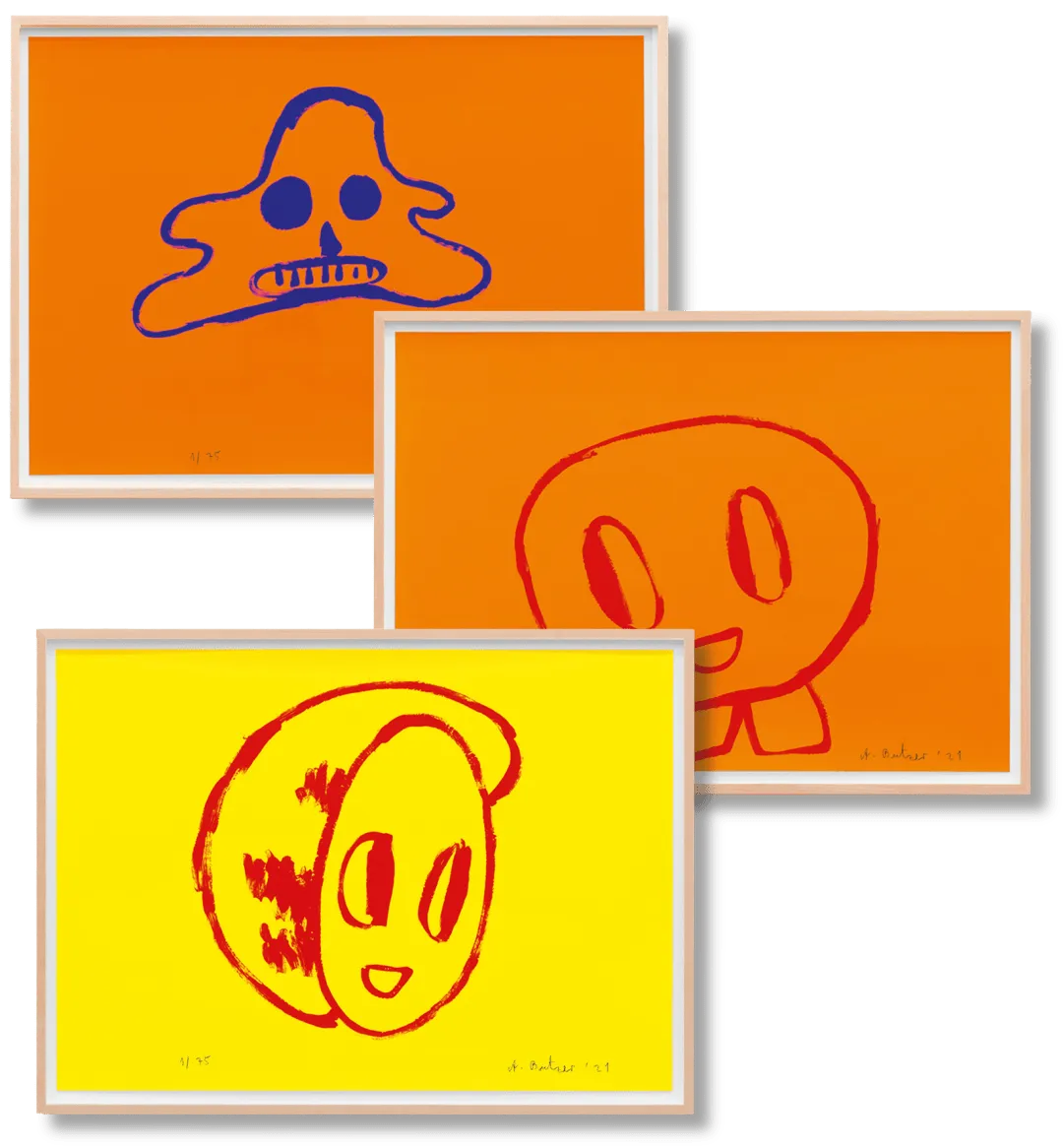 André Butzer Untitled 4–6 Set of 3 Screenprints, 2021 product