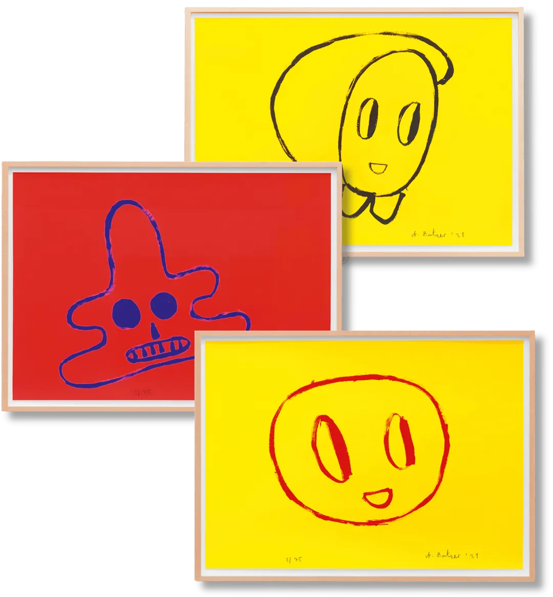 André Butzer Untitled 7–9 Set of 3 Screenprints, 2021 product
