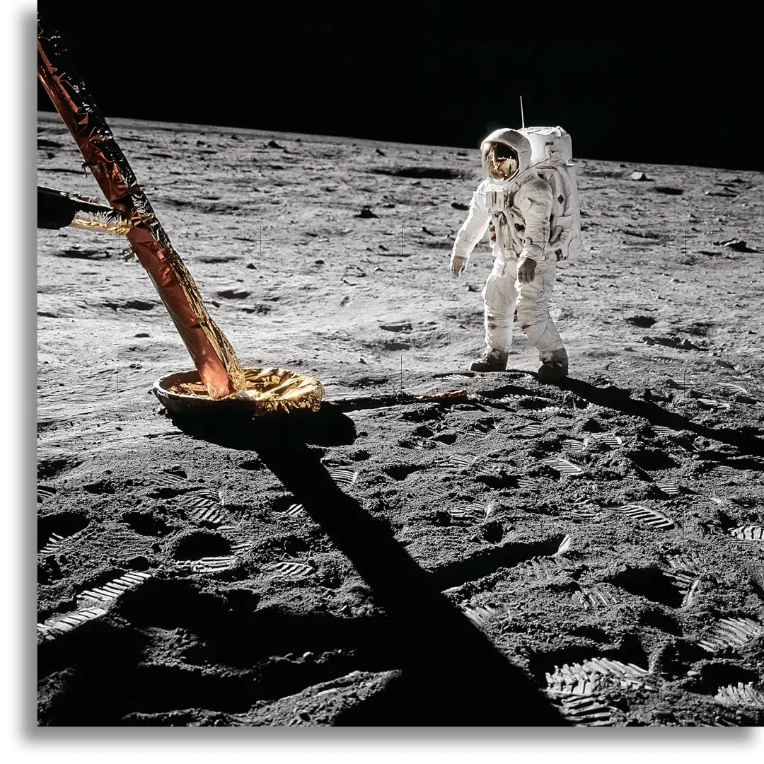 Buzz Aldrin Apollo 11 Inspecting the Eagle Art Print product