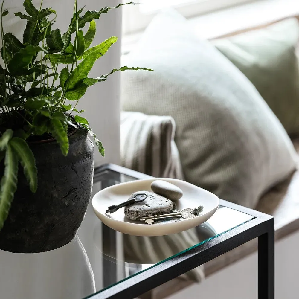 Foxcote Metal & Glass Console Table - Black
