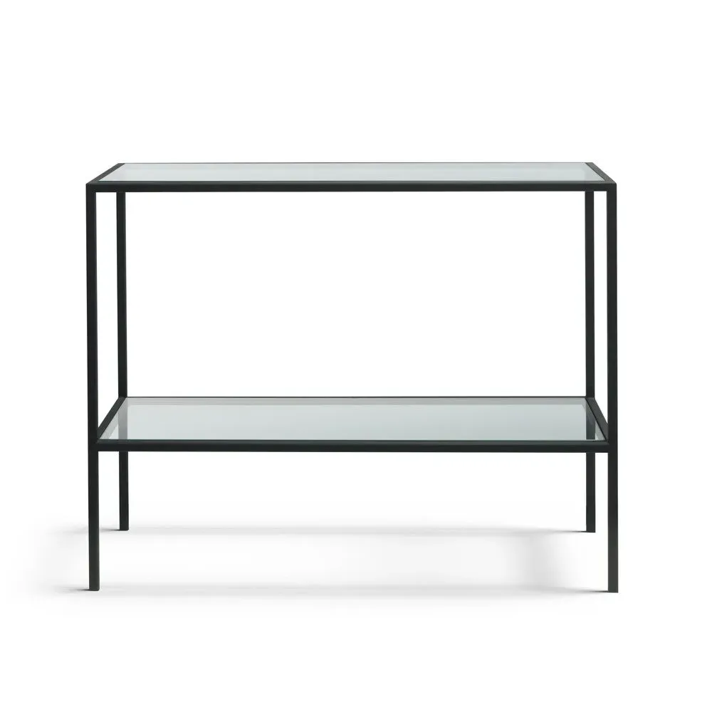 Foxcote Metal & Glass Console Table - Black