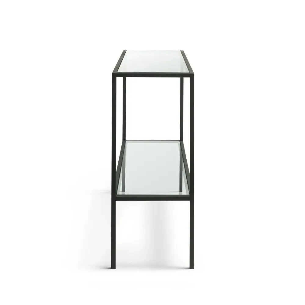 Foxcote Metal & Glass Console Table - Black