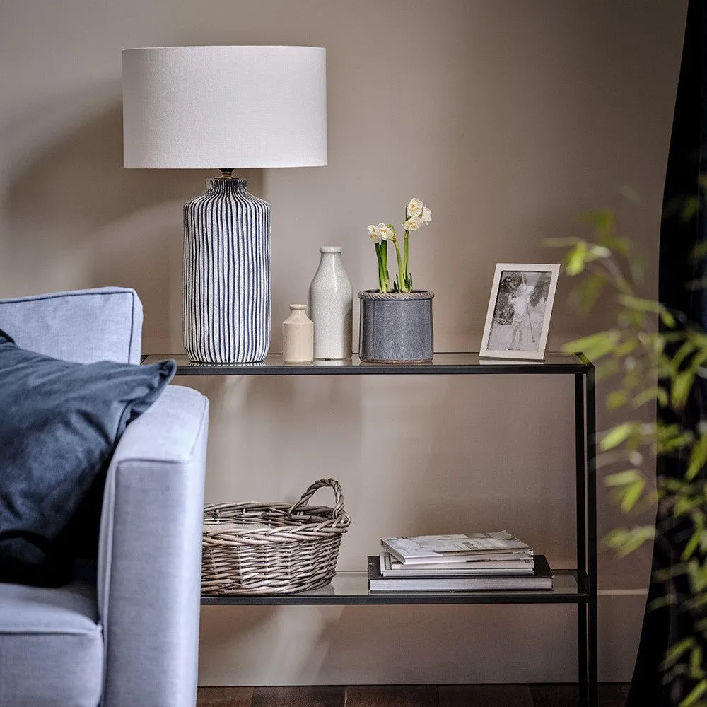 Foxcote Metal & Glass Console Table - Black