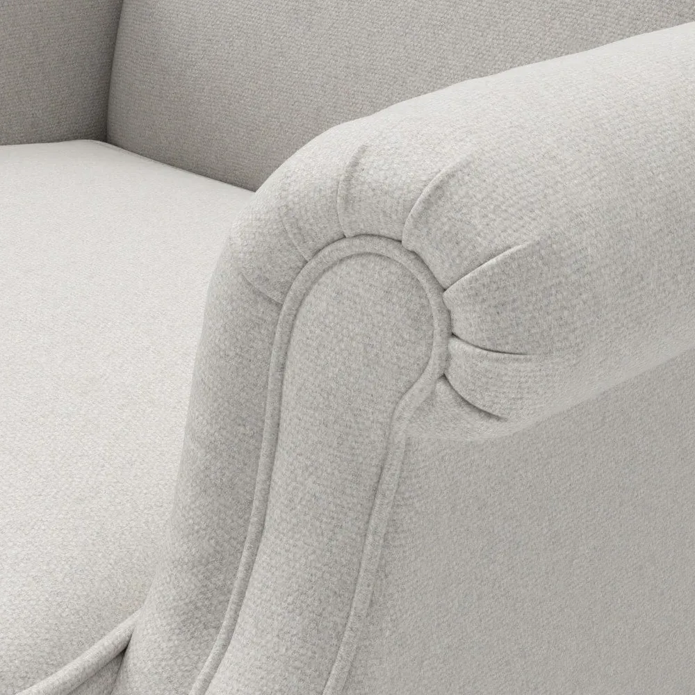 Alice Wing Back Armchair - Mid Grey, Chunky Cotton