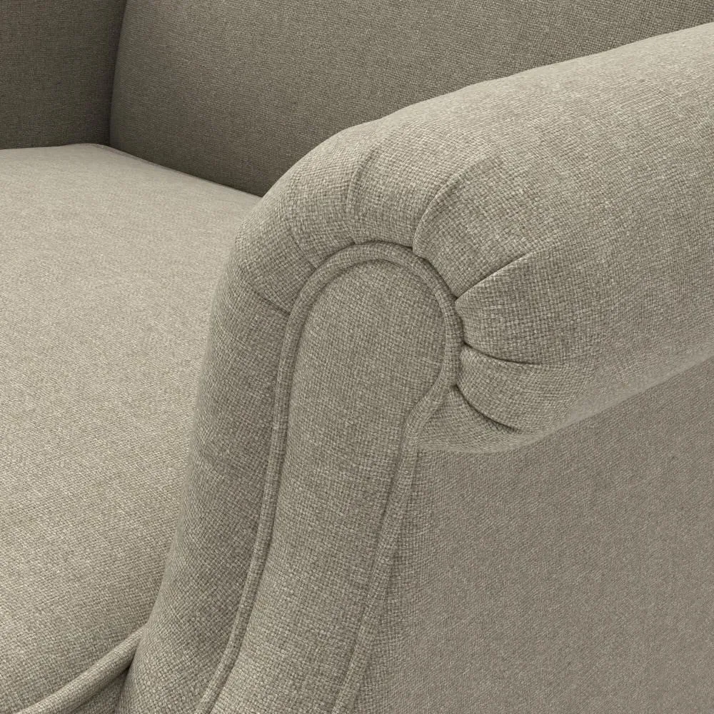 Alice Wing Back Armchair - Mid Grey, House Linen Mix