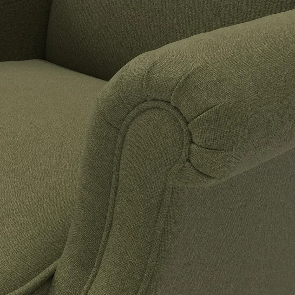 Alice Winged Armchair - Forest Green, House Linen Mix