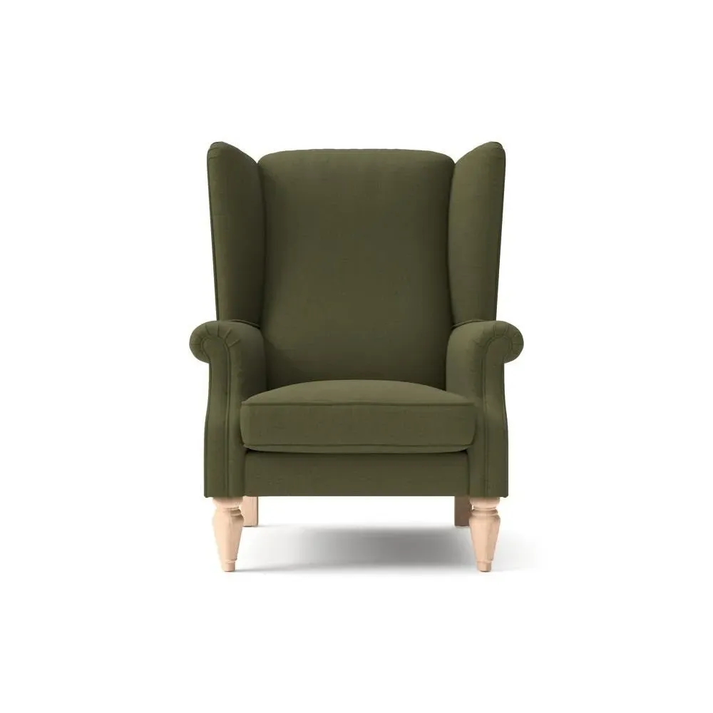 Alice Winged Armchair - Forest Green, House Linen Mix image