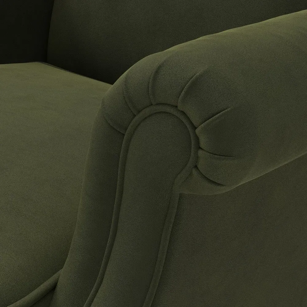 Alice Winged Armchair - Forest Green, Matt Velvet