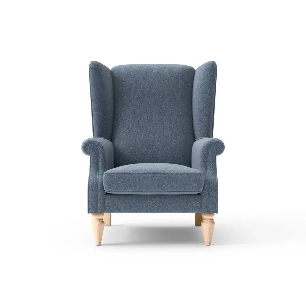 Alice Winged Armchair - Indigo, Rustic Weave image