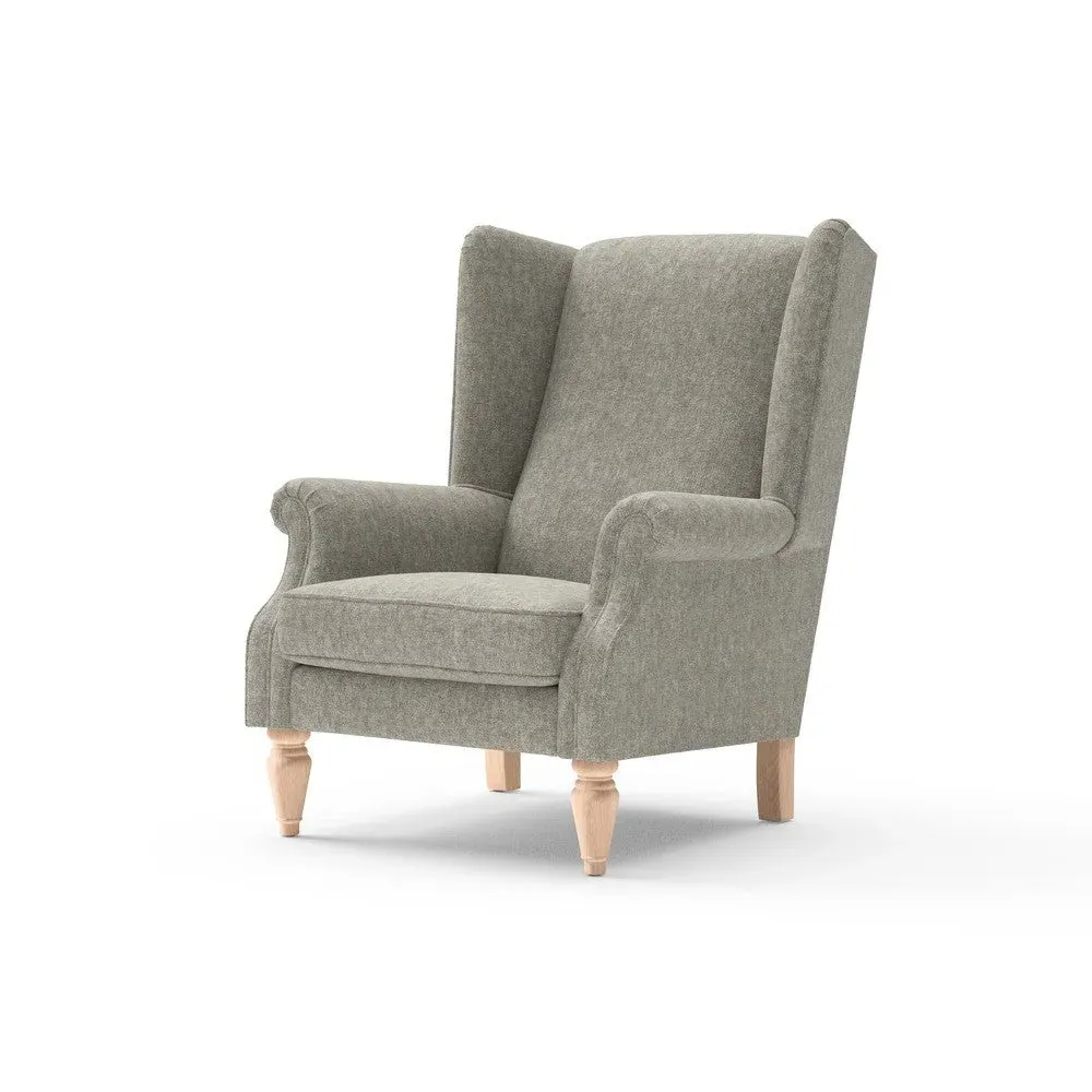 Occasional Upholstery Winged Armchair - Green, Aquaclean Oxford