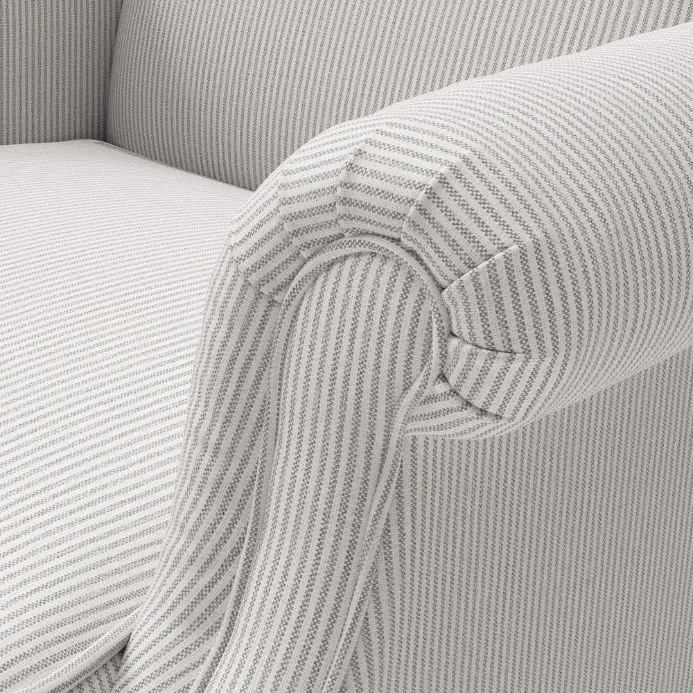 Wing Back Armchair - Grey, Broadway Stripe