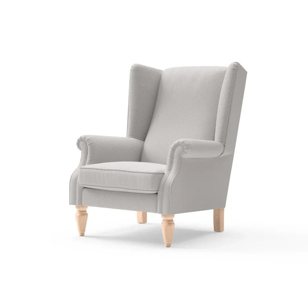 Wing Back Armchair - Grey, Broadway Stripe