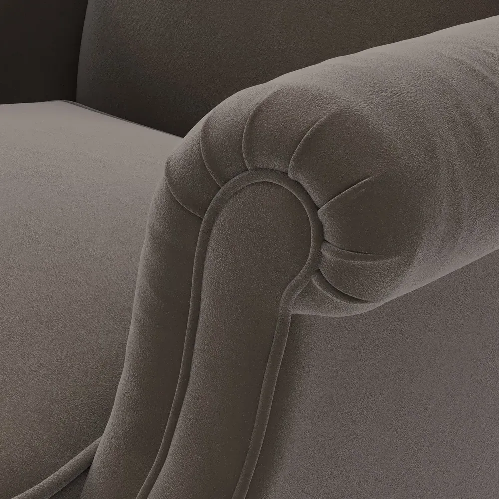 Winged Armchair - Bark, Matt Velvet