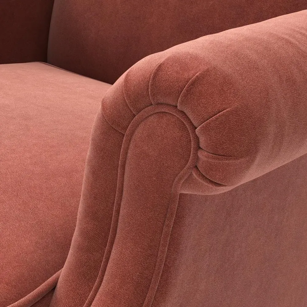 Winged Armchair - Brick, Matt Velvet