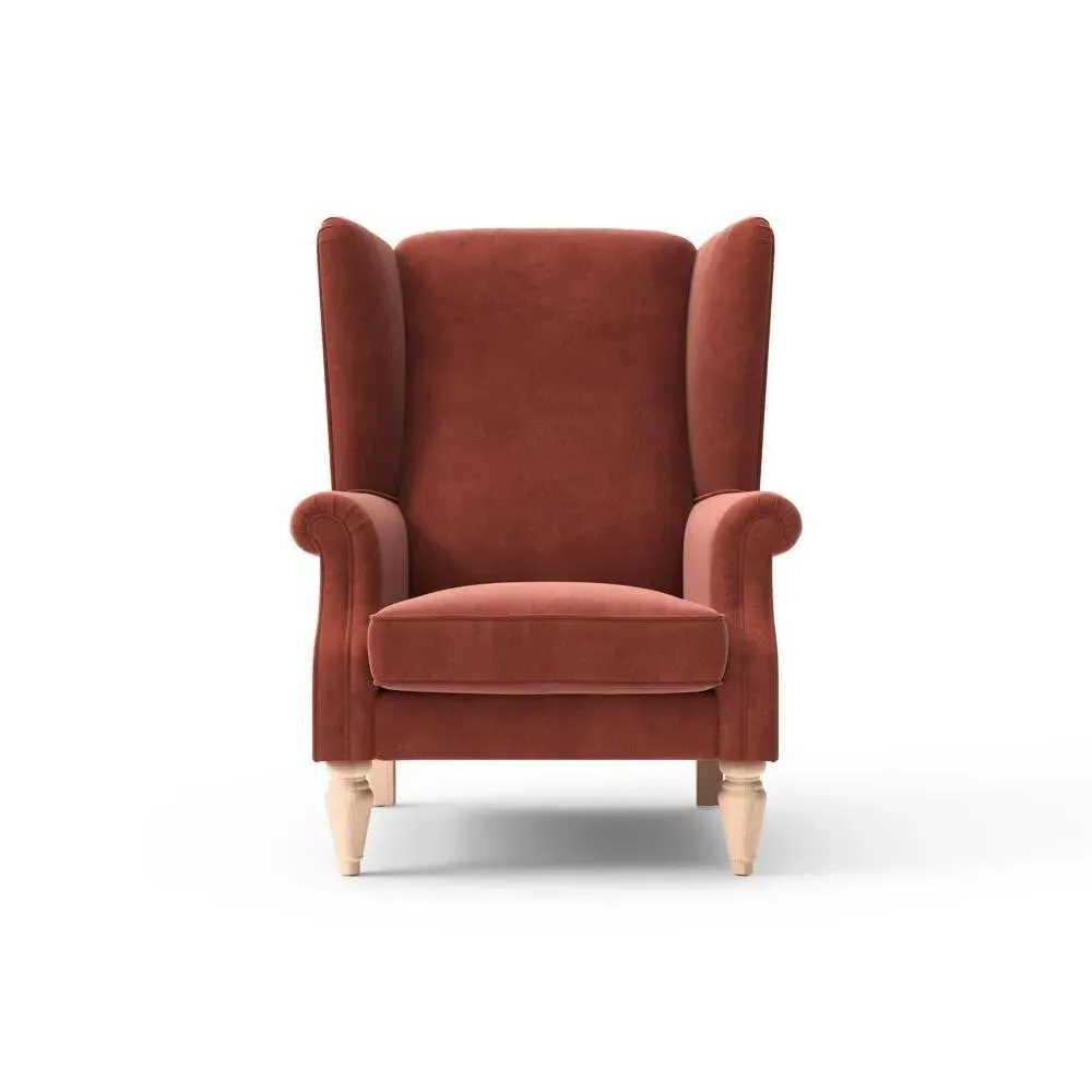 Winged Armchair - Brick, Matt Velvet image
