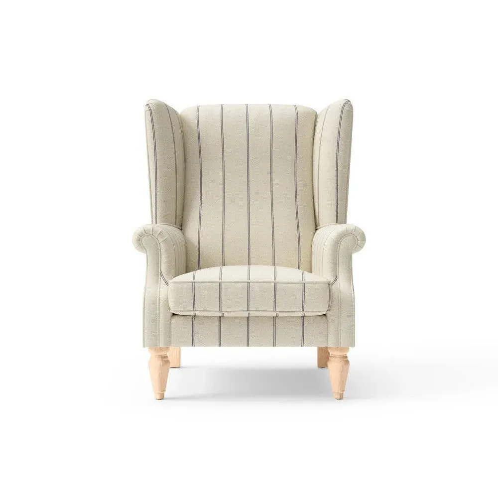 Winged Armchair - Charcoal, Compton Stripe image