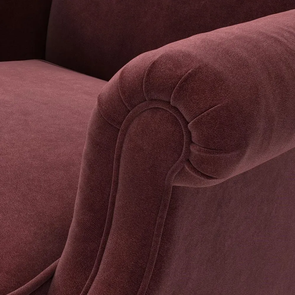 Winged Armchair - Dark Rosehip, Matt Velvet