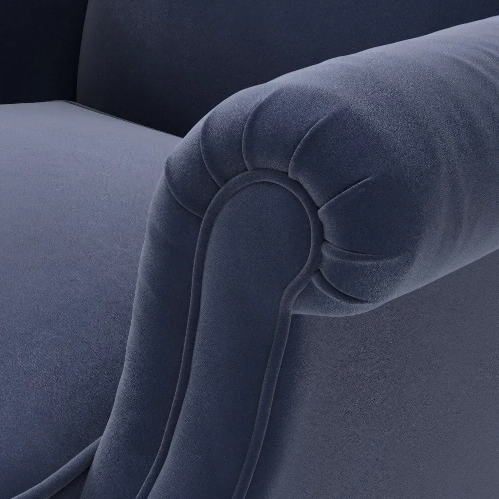 Winged Armchair - Deep Blue, Matt Velvet