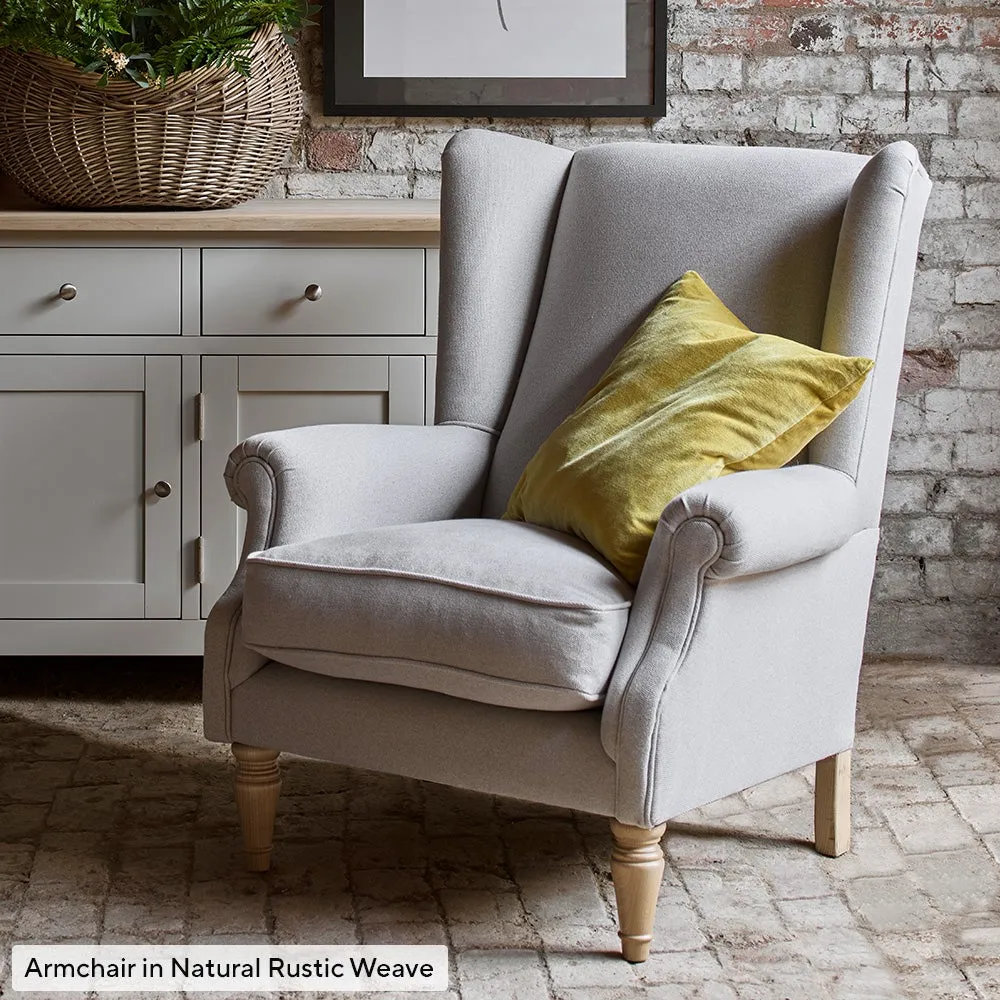 Winged Armchair - Dove Grey, House Linen Mix