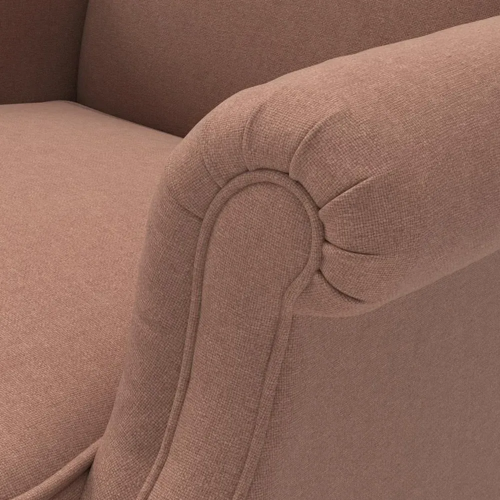 Winged Armchair - Dusky Blush, House Linen Mix