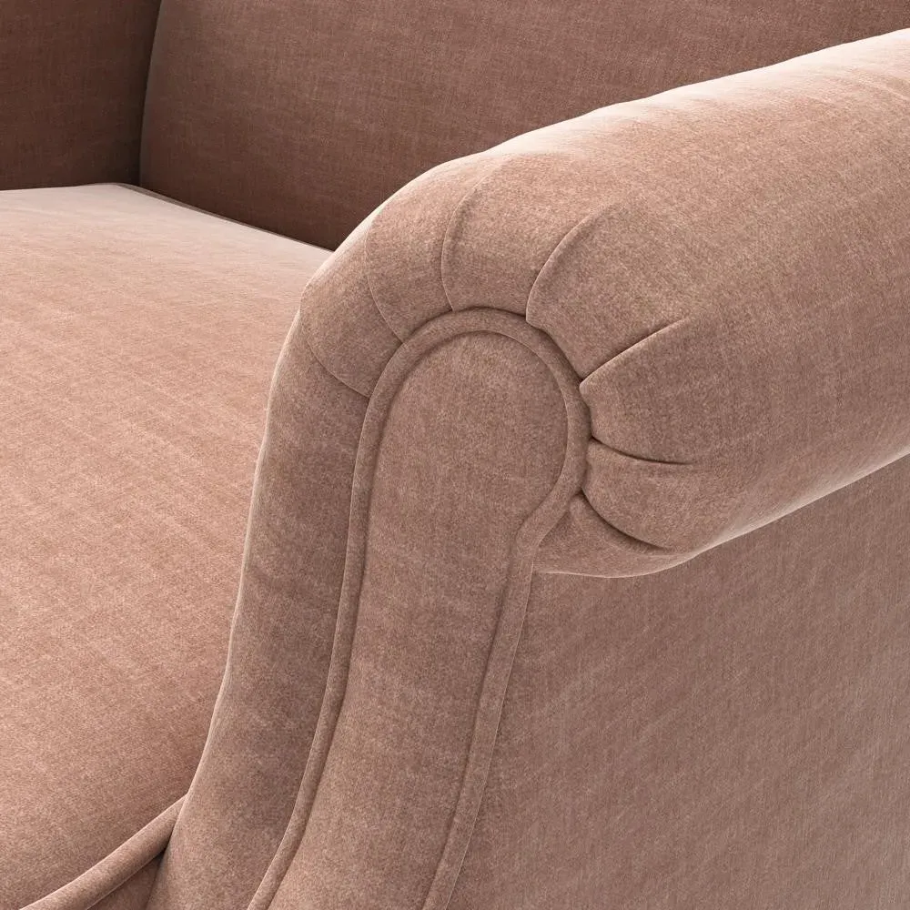 Winged Armchair - Dusky Rose, Eco Chenille