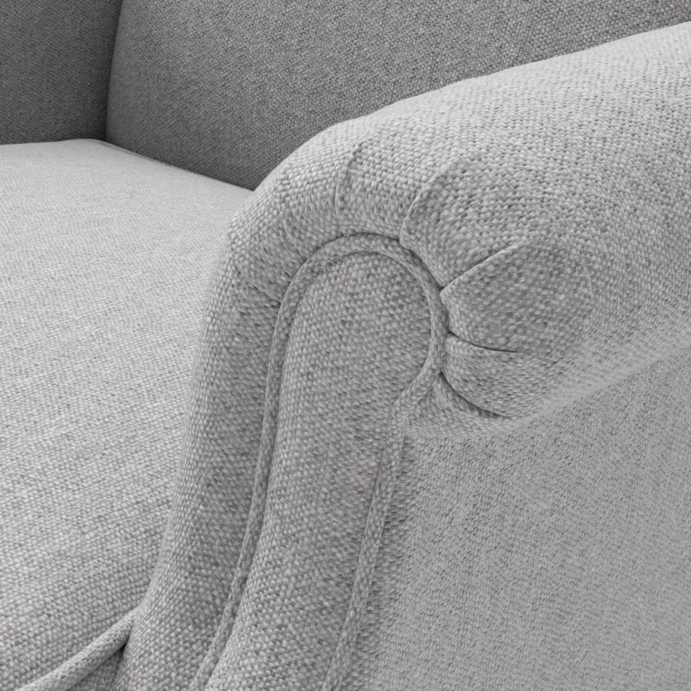 Winged Armchair - Grey, Rustic Weave