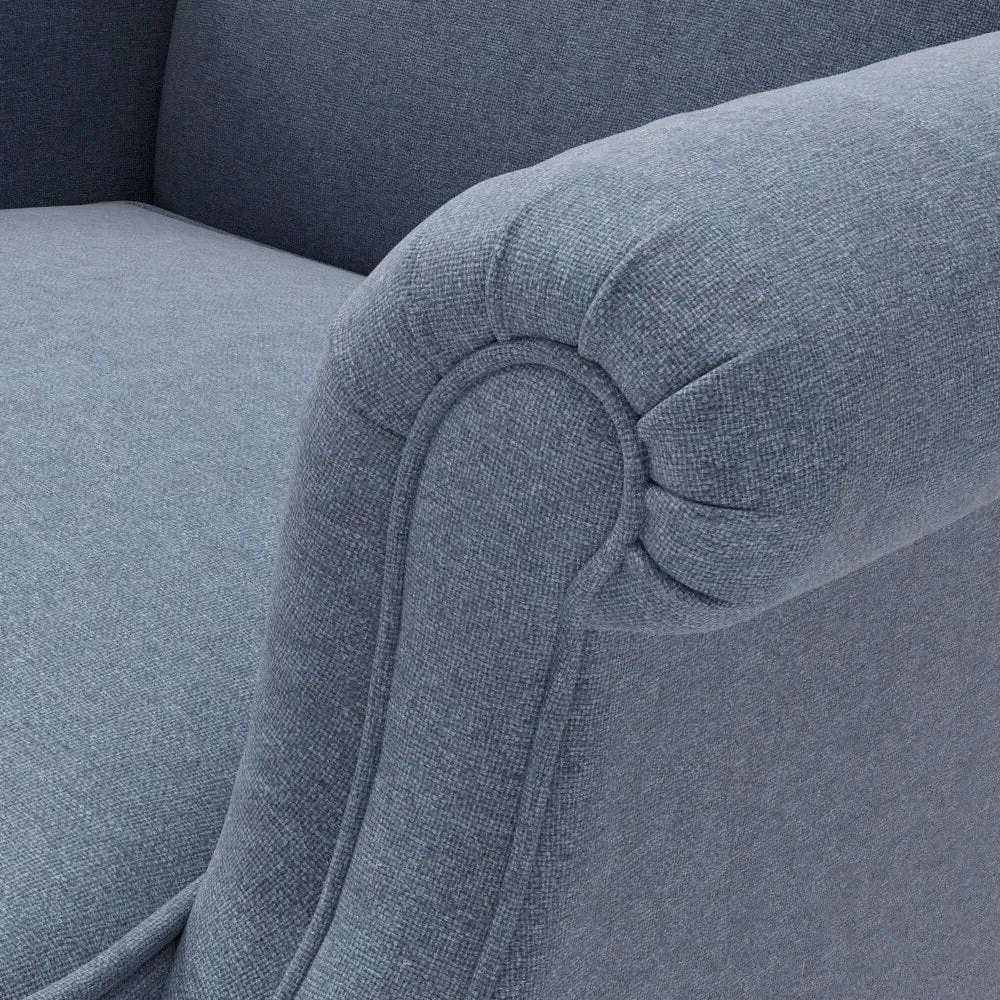 Winged Armchair - Indigo, House Linen Mix