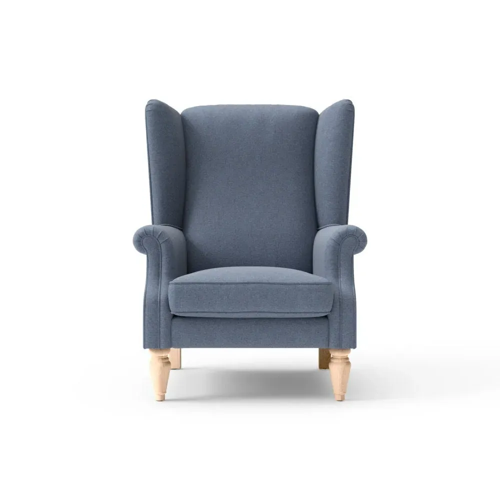 Winged Armchair - Indigo, House Linen Mix