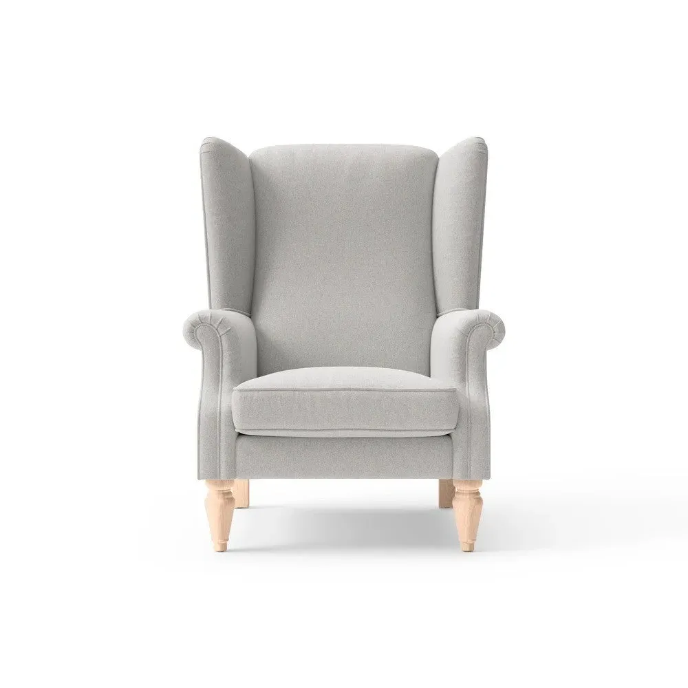 Winged Armchair - Light Grey, Chunky Cotton image