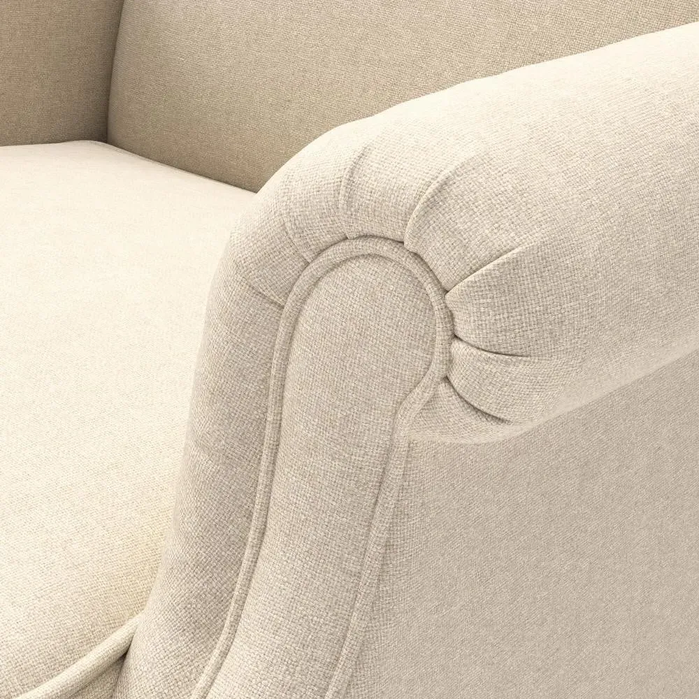 Winged Armchair - Lily White, House Linen Mix