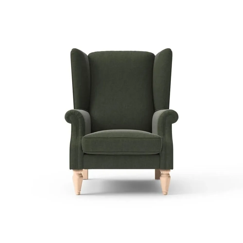Winged Armchair - Moss, Eco Chenille