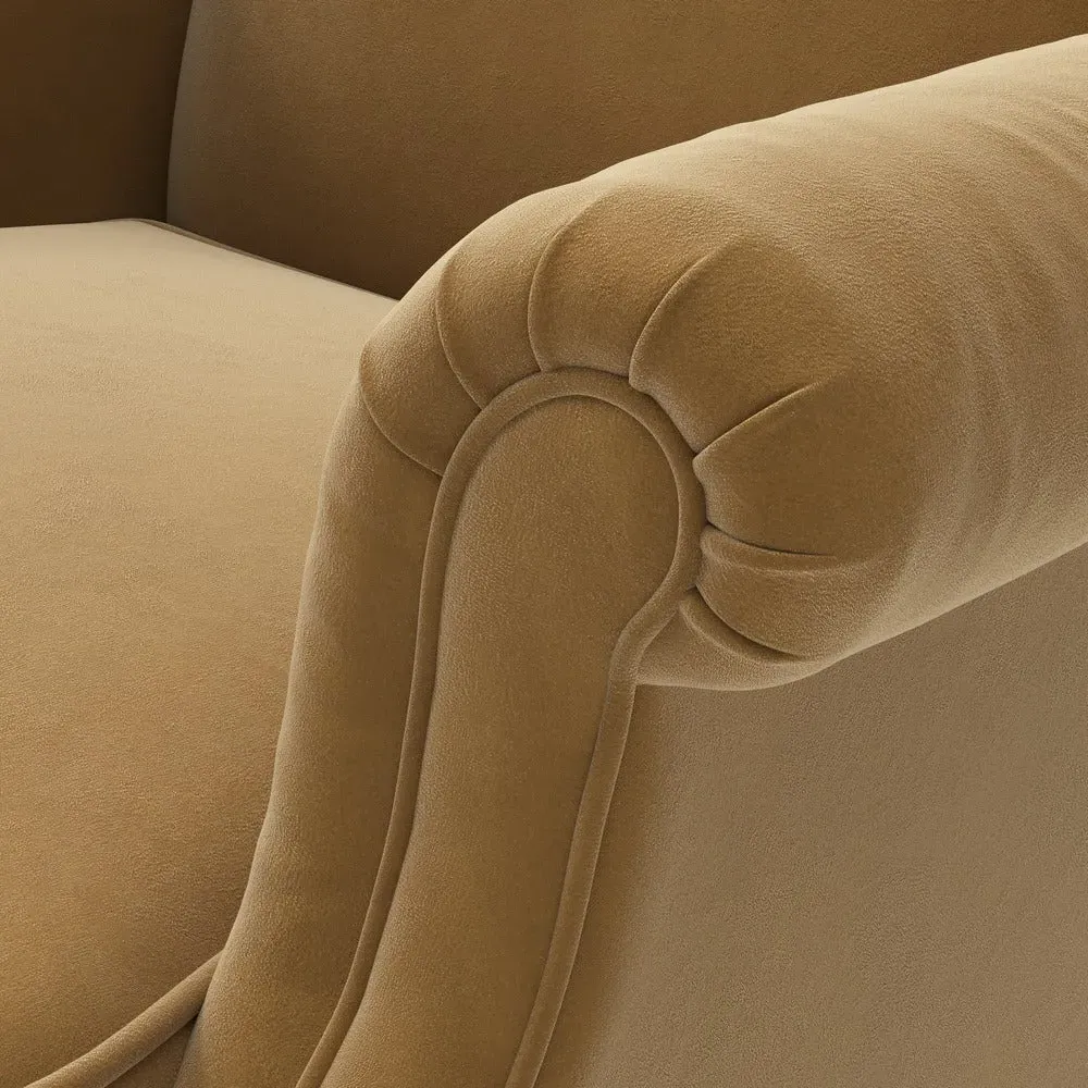 Winged Armchair - Mustard, Matt Velvet