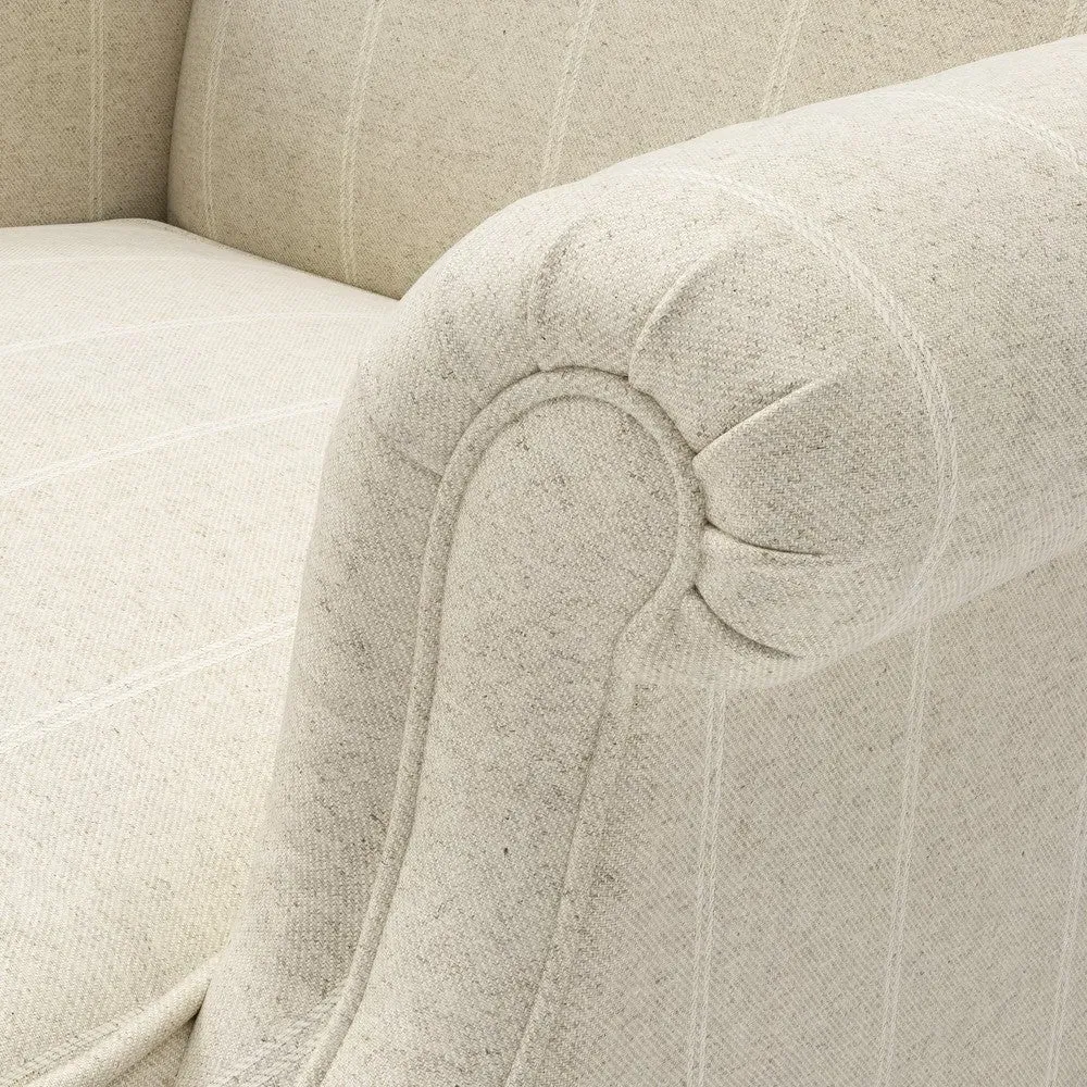 Winged Armchair - Natural, Compton Stripe