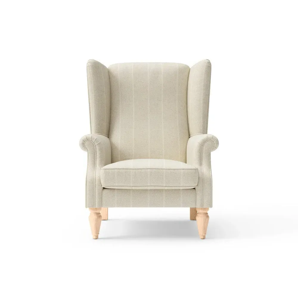Winged Armchair - Natural, Compton Stripe
