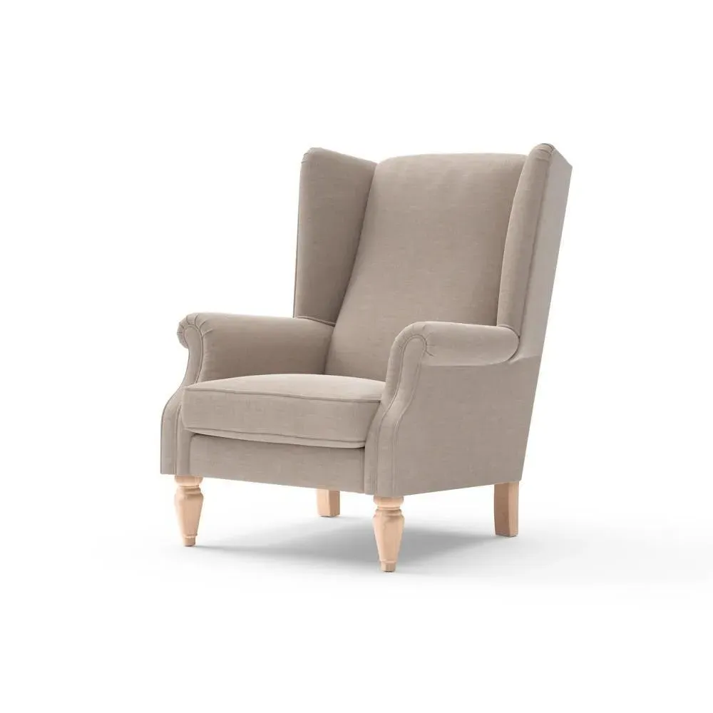 Winged Armchair - Natural, Eco Chenille