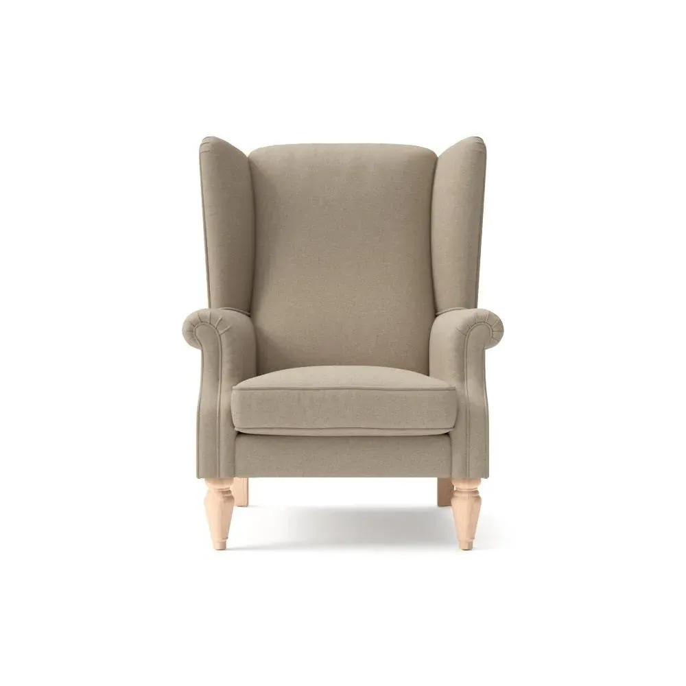 Winged Armchair - Natural, House Linen Mix