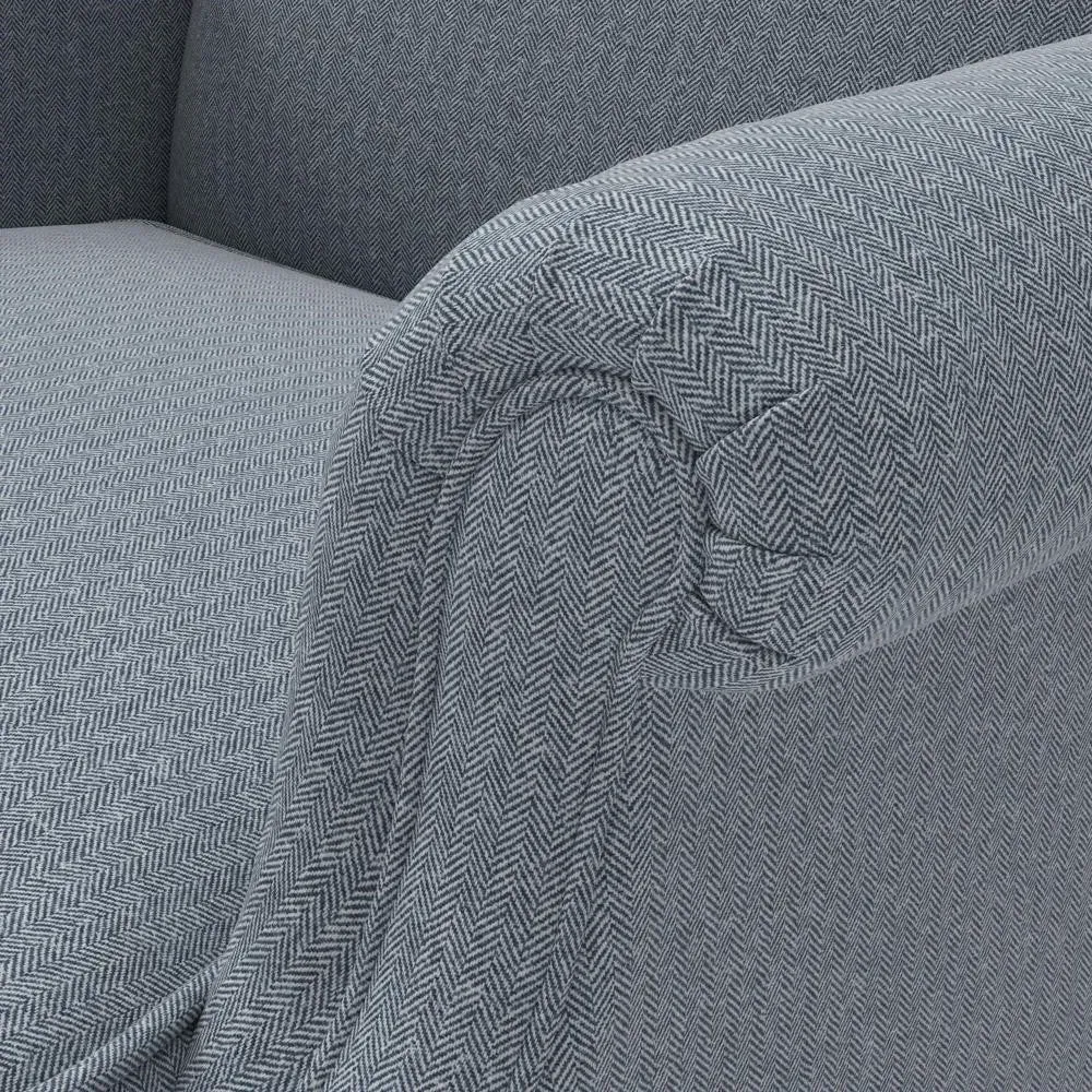Winged Armchair - Navy, Eco Herringbone