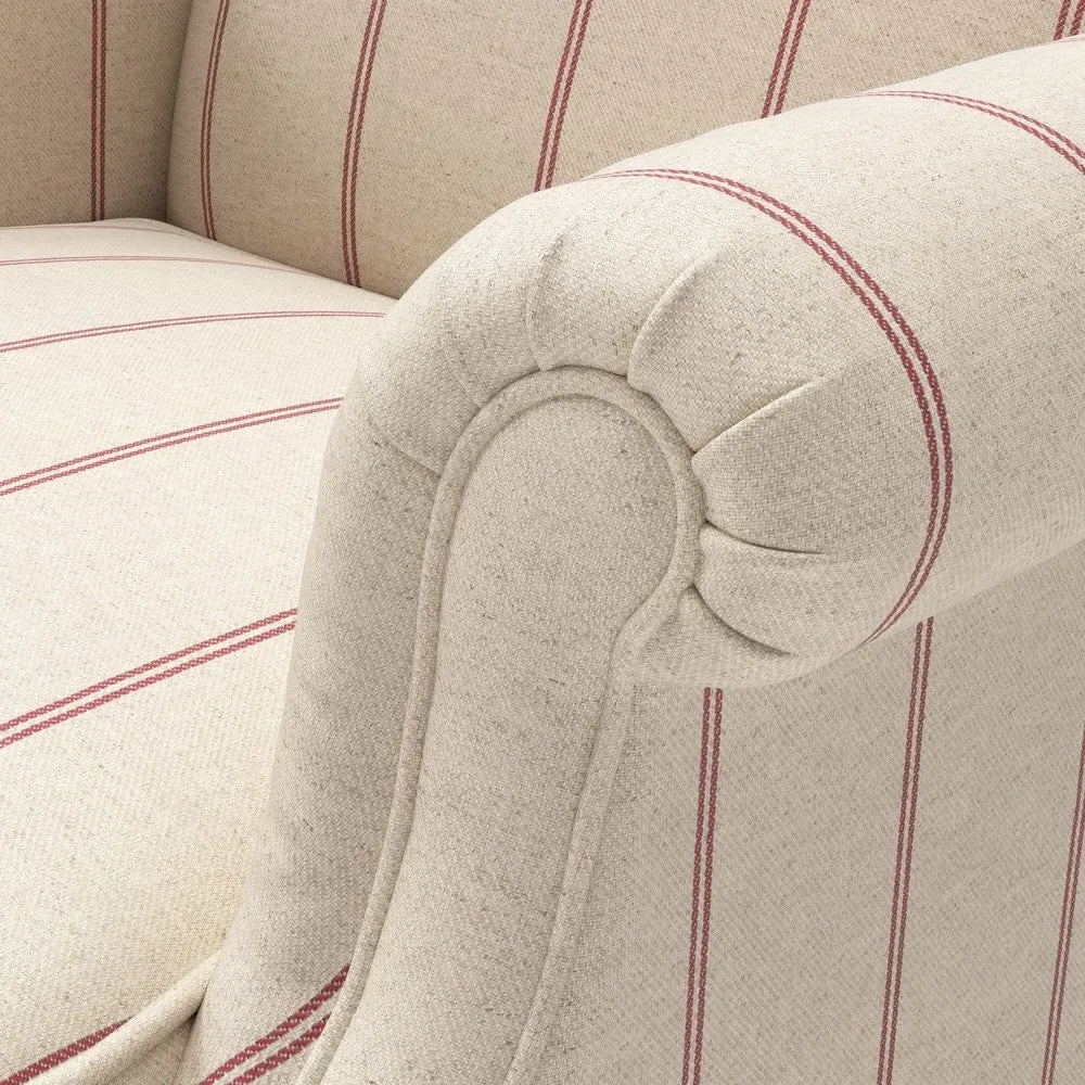 Winged Armchair - Raspberry, Compton Stripe