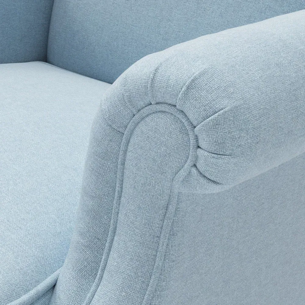Winged Armchair - Sky Blue, House Linen Mix