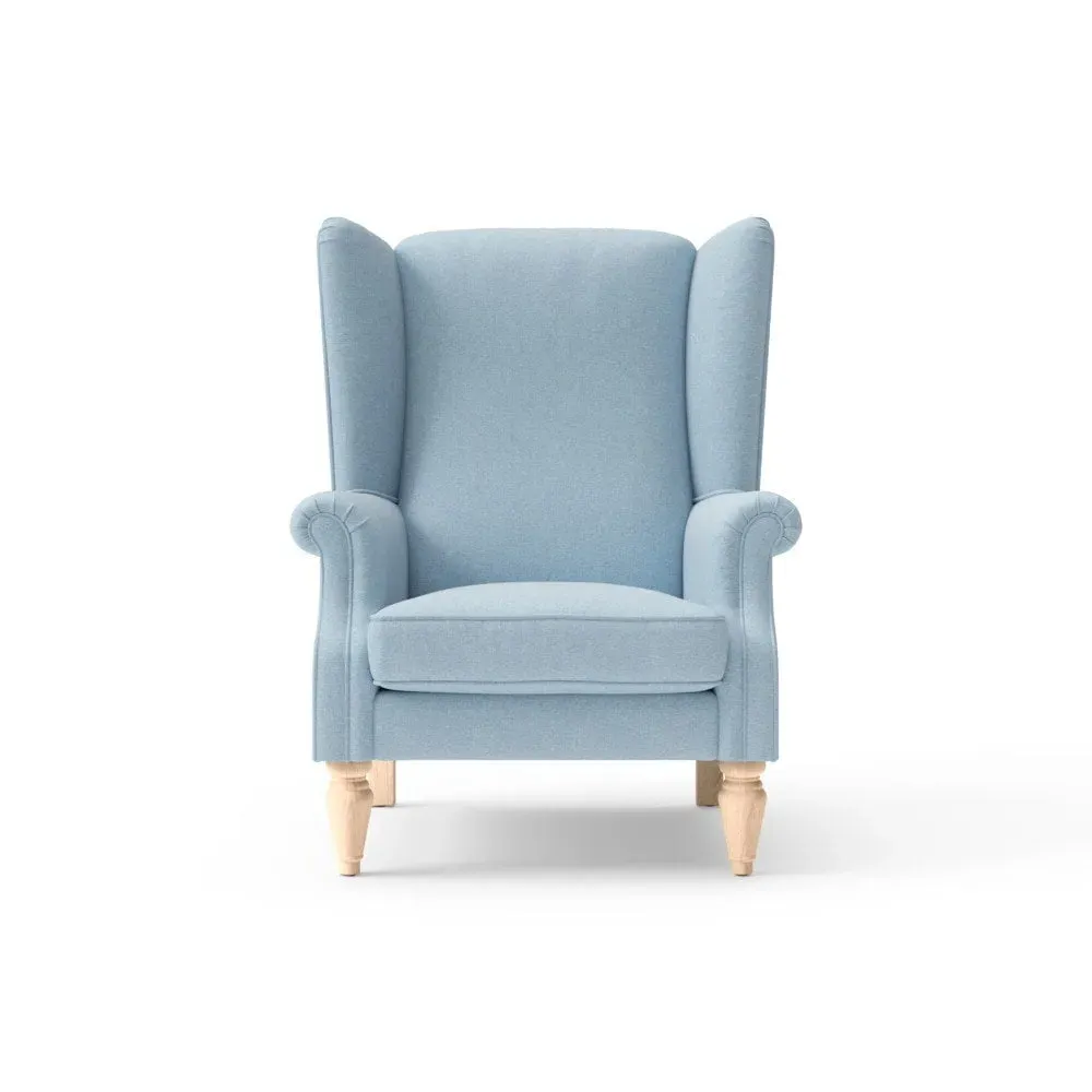 Winged Armchair - Sky Blue, House Linen Mix