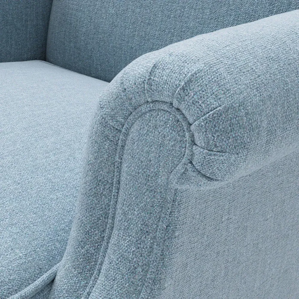 Winged Armchair - Teal, Rustic Weave